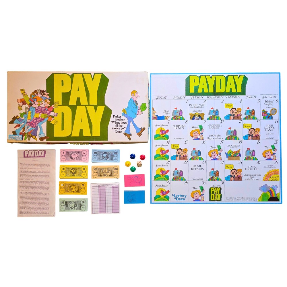 Vintage PayDay Board Game 1975 Complete Parker Brothers Good Condition